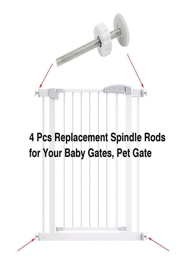 AMORBASE Pet Gates Spindle Rods 8mm(M8) - Replacement Parts Threaded Screw Bolts Hardware Kit Wall Protector for Baby Pressure Mounted Safety Door & Pet Stair Gates (White, M8 9CMLong) - Image 5
