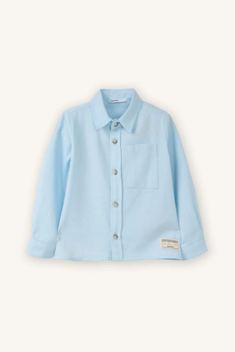 ديفاكتو Baby Boy Shirt Collar Cotton Long Sleeve Shirt