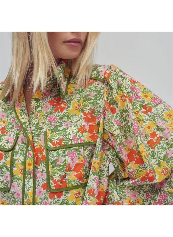 Madam Uniq Vintage Puff Sleeve Floral Print Dress in Fresh Country Style - Image 5