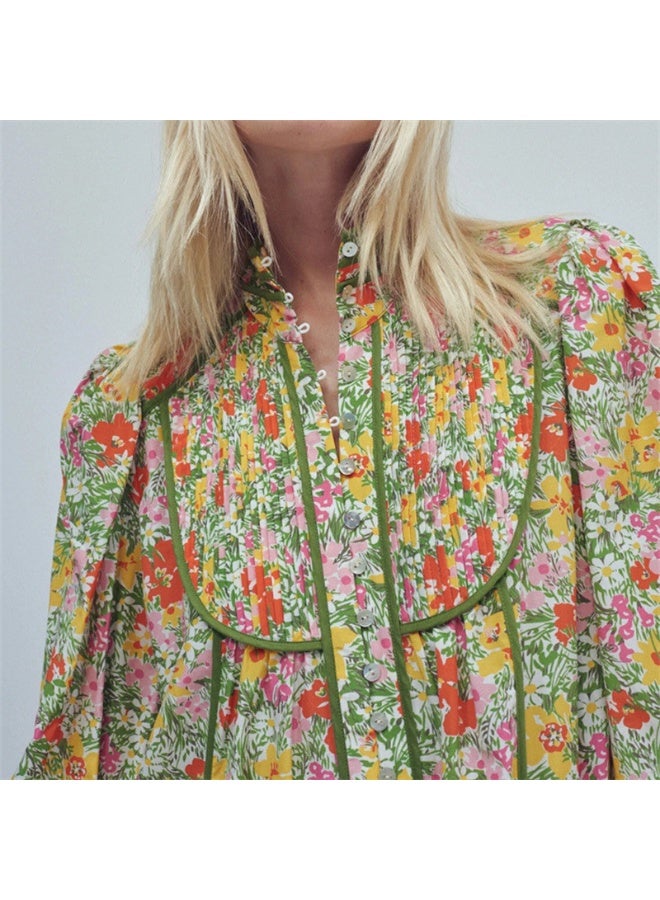 Madam Uniq Vintage Puff Sleeve Floral Print Dress in Fresh Country Style - Image 4