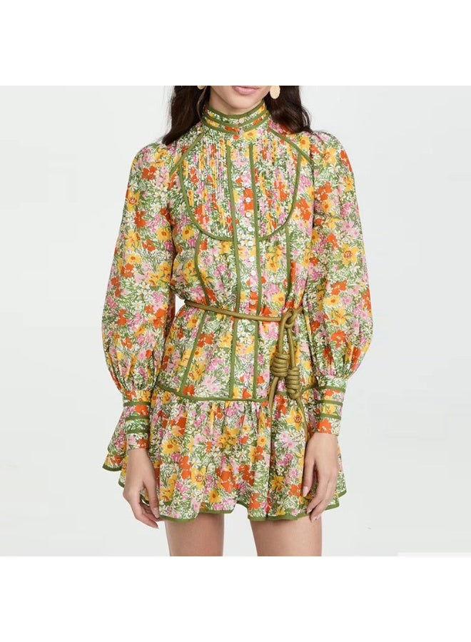 Madam Uniq Vintage Puff Sleeve Floral Print Dress in Fresh Country Style - Image 3