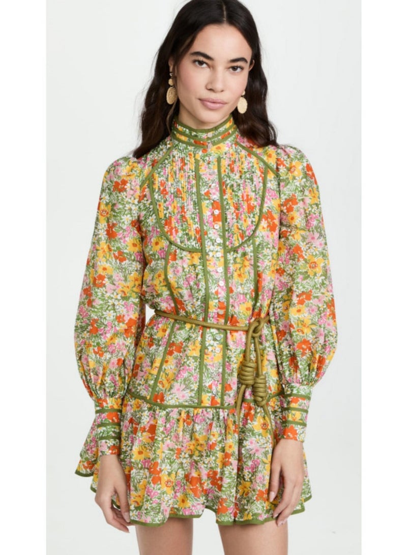 Madam Uniq Vintage Puff Sleeve Floral Print Dress in Fresh Country Style - Image 1