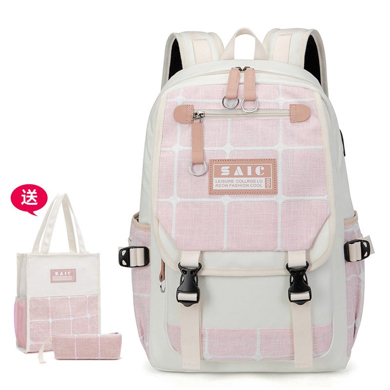 Backpack Women'S Korean Style Campus Middle School High School College Student Bag Casual Fashion Outdoor Travel Backpack - Image 1