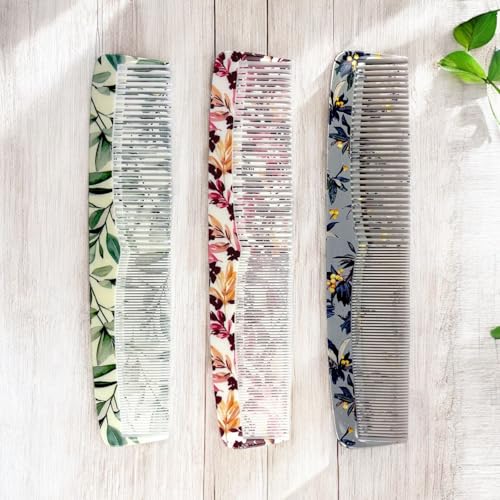 Abhaas Combs for Women and Men - Set of 4 Made with Virgin Raw Material with Smooth teeths Prevent Hair Tearing for Detangling, Hairstyling, Frizz Control for All Hair Types Graduated Comb Set - Image 5