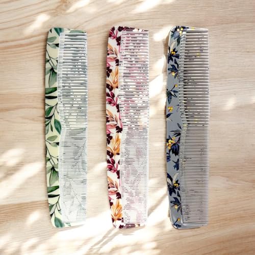 Abhaas Combs for Women and Men - Set of 4 Made with Virgin Raw Material with Smooth teeths Prevent Hair Tearing for Detangling, Hairstyling, Frizz Control for All Hair Types Graduated Comb Set - Image 4