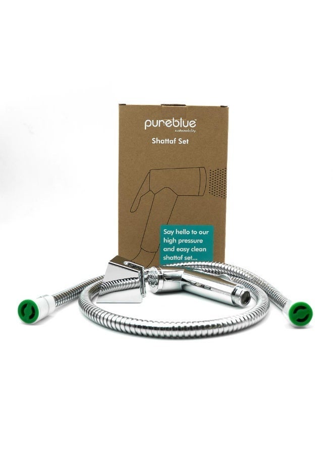 PURE BLUE Shattaf Set | Shattaf and 1.2m Hose | Easy Clean | Detachable Head | High Pressure | Saves Water - Image 1