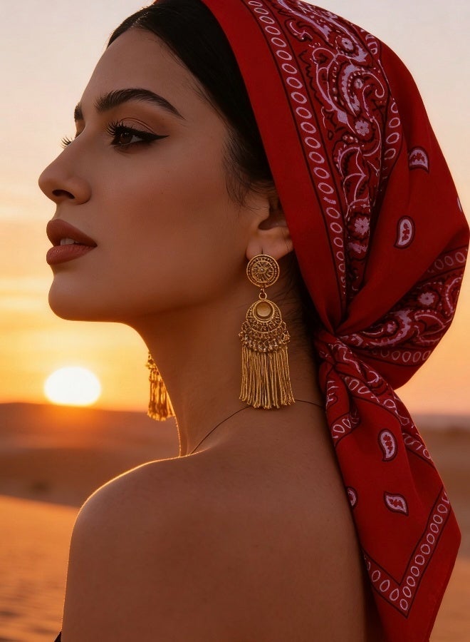 Classic Red and White Paisley Bandana Versatile Cotton Headscarf Multi Use Neck Scarf Hair Wrap and Face Cover for Daily Styling Outdoor Activities or Casual Fashion - Image 4