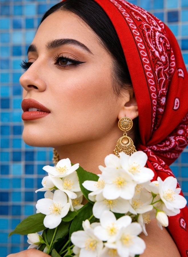 Classic Red and White Paisley Bandana Versatile Cotton Headscarf Multi Use Neck Scarf Hair Wrap and Face Cover for Daily Styling Outdoor Activities or Casual Fashion - Image 2