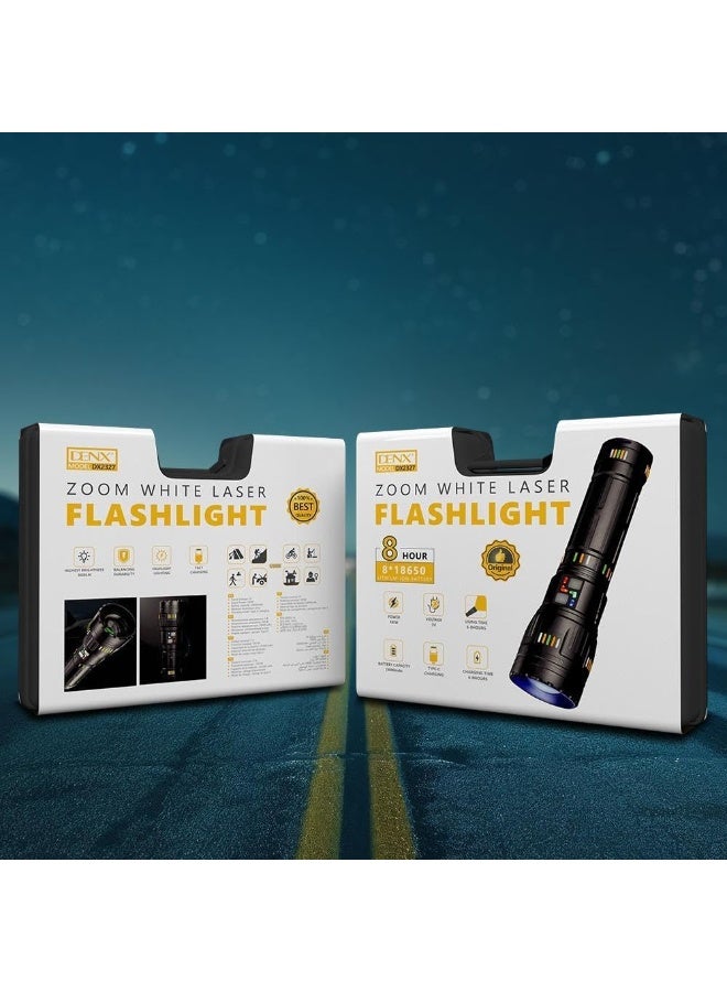 دينكس مصباح يدوي للتخييم بتقنية LED عالي السطوع مزود بوظيفة التكبير والتركيز، ، قابل لإعادة الشحن، من DENX DX2327 - Image 4