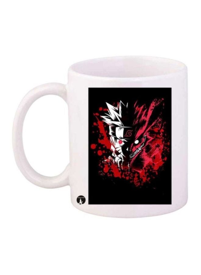 The Anime Naruto Printed Coffee Mug White/Black/Red