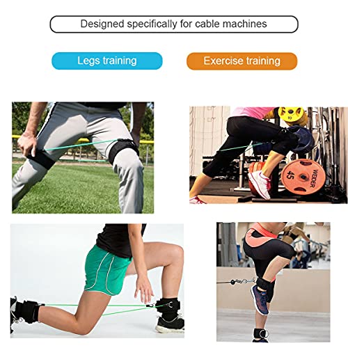 Vishusju Thigh Straps Ankle Cuffs Adjustable Neoprene Padded Cable Machines Legs Exercise Attachment Gym Workout - Image 5