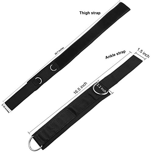 Vishusju Thigh Straps Ankle Cuffs Adjustable Neoprene Padded Cable Machines Legs Exercise Attachment Gym Workout - Image 4