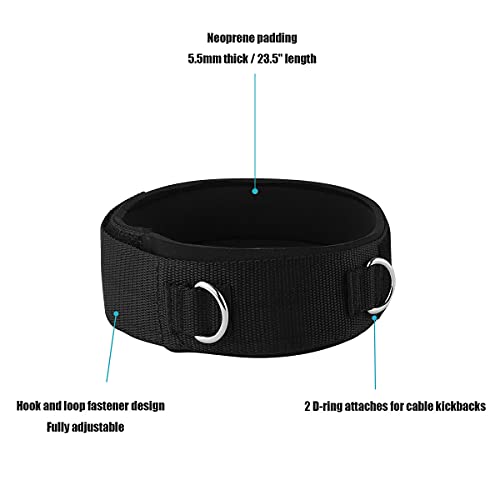 Vishusju Thigh Straps Ankle Cuffs Adjustable Neoprene Padded Cable Machines Legs Exercise Attachment Gym Workout - Image 2