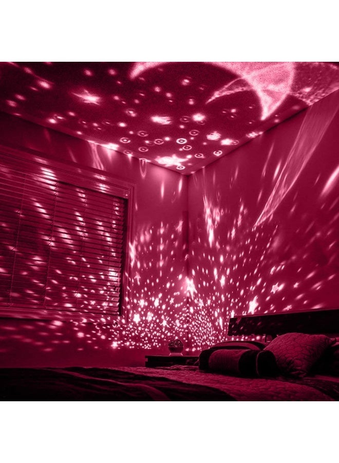 Generic Star Projector Night Light for Kids Bedroom – 360° Rotating Galaxy Lamp with Moon & Stars Projection, 3 Lighting Modes, USB & Battery Powered – Soothing Night Sky Lamp for Baby Sleep, Pink - Image 5