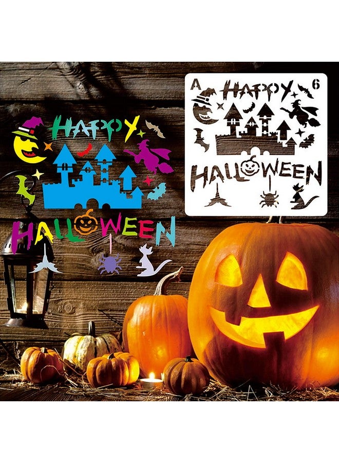 FEBSNOW 32 Pcs Halloween Painting Stencils Reusable Halloween Template Pumpkin Witch Skeleton Skull Vampire For Diy Craft Drawing Painting Spraying Window Glass Wood Airbrush Walls Art - Image 4