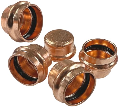 EZ-FLUID EZFLUID Plumbing 34 Press Copper End Cap Pressure Copper Fittings with ProPress Press Fitting Connection for ResidentialCommercial5 - Image 1