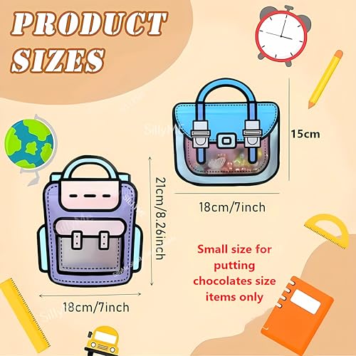Sillyme 30pcs Small Return Gift Bags - Birthday Party Goodies Bag Filler Chocolate Stationery Cookie, Hand Bag - For Kids Age 3-12 - Image 3