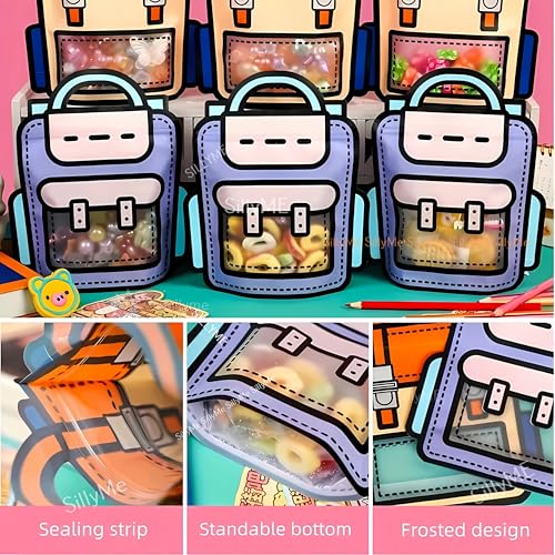 Sillyme 30pcs Small Return Gift Bags - Birthday Party Goodies Bag Filler Chocolate Stationery Cookie, Hand Bag - For Kids Age 3-12 - Image 5