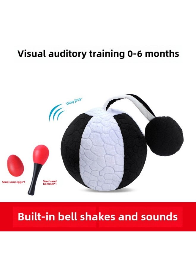Newborn Baby Red Ball Hand Catch Ball Chase Vision System Training Can Bite 2 Months 3 Small 8 Baby Toy 6 Black-Color:Visual And Auditory Black And White Ball + Sand Hammer Sand Egg [visual And Auditory Training - Image 1