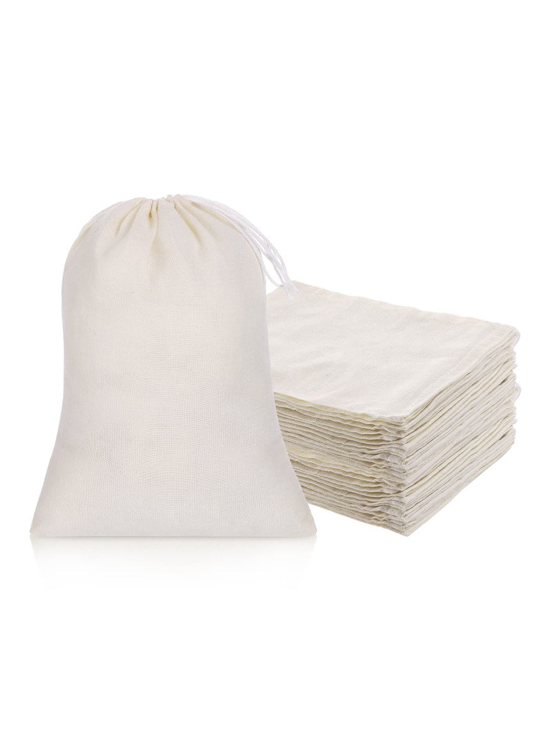 50 Reusable Cheesecloth Filter Bags - 6 x 8 Inch Strainer Bags for Tea, Soup, Spices u0026 Cold Brew Coffee  - Image 1