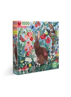 eeboo : Piece And Love Poppy Bunny 1000Piece Square Adult Jigsaw Puzzle, Jigsaw Puzzle For Adults And Families, Includes Glossy, Sturdy Pieces And Minimal Puzzle Dust  - Image 1