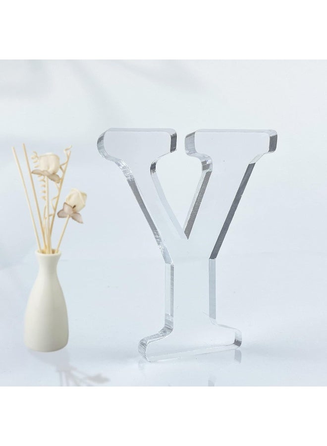 TPGP حروف أكريليك قابلة للتصميم بحجم 4 إنش غير مكتملة لتزيين الجدران حروف قائمة زخرفية شرائح لافتة تزيين لمشاريع الحرف المنزلية والحفلات (Y) - Image 1