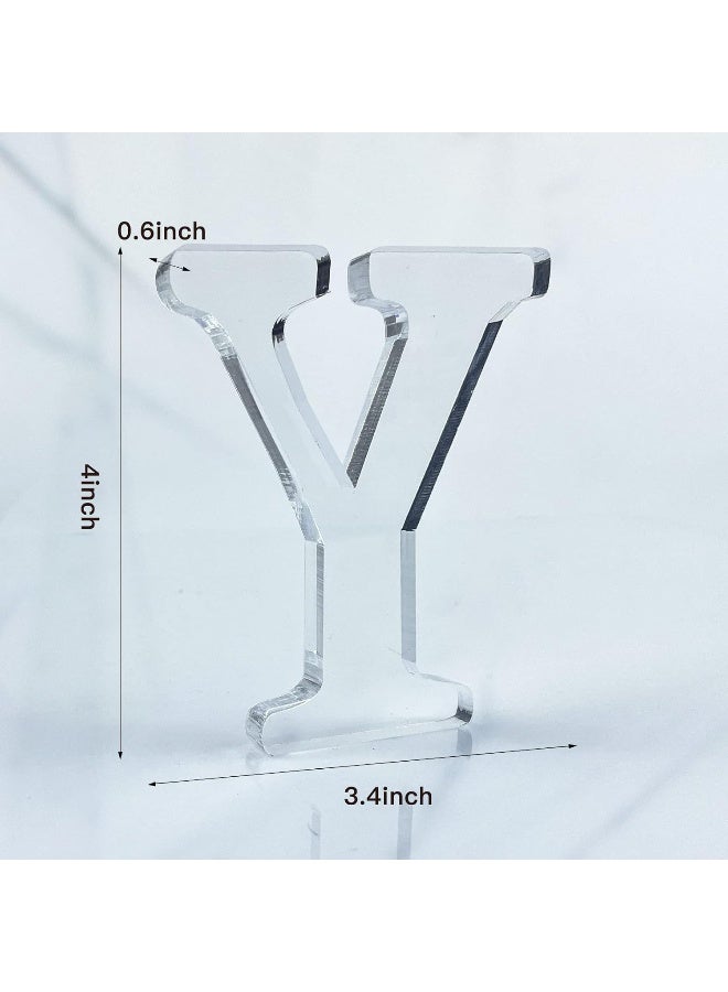 TPGP حروف أكريليك قابلة للتصميم بحجم 4 إنش غير مكتملة لتزيين الجدران حروف قائمة زخرفية شرائح لافتة تزيين لمشاريع الحرف المنزلية والحفلات (Y) - Image 2