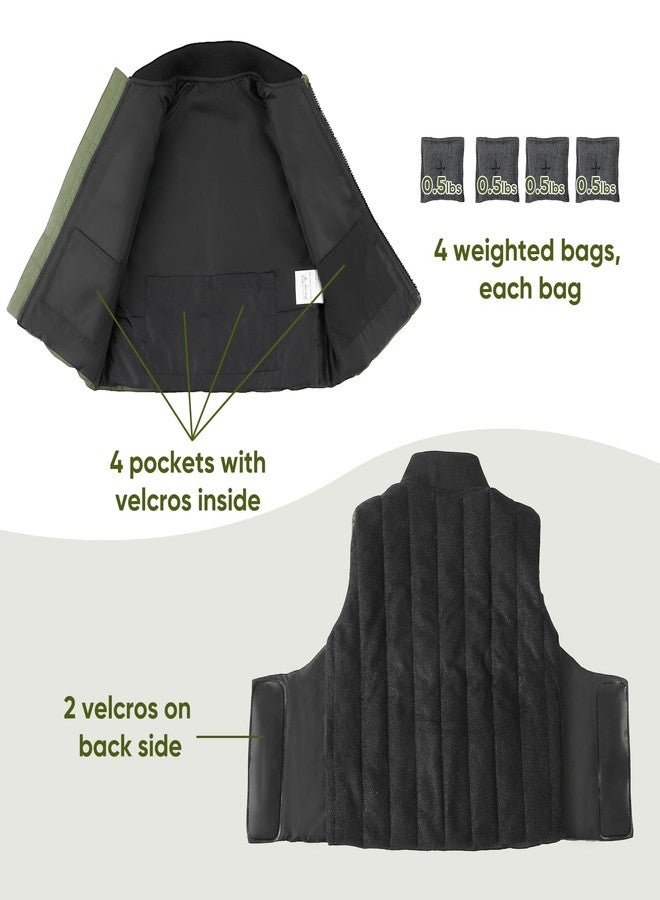 Hugsmiling Weighted Vest for Kids - Adjustable Compression Vest With Four Removable Weights Included - Zipper and Pocket Design (Small) - Image 2