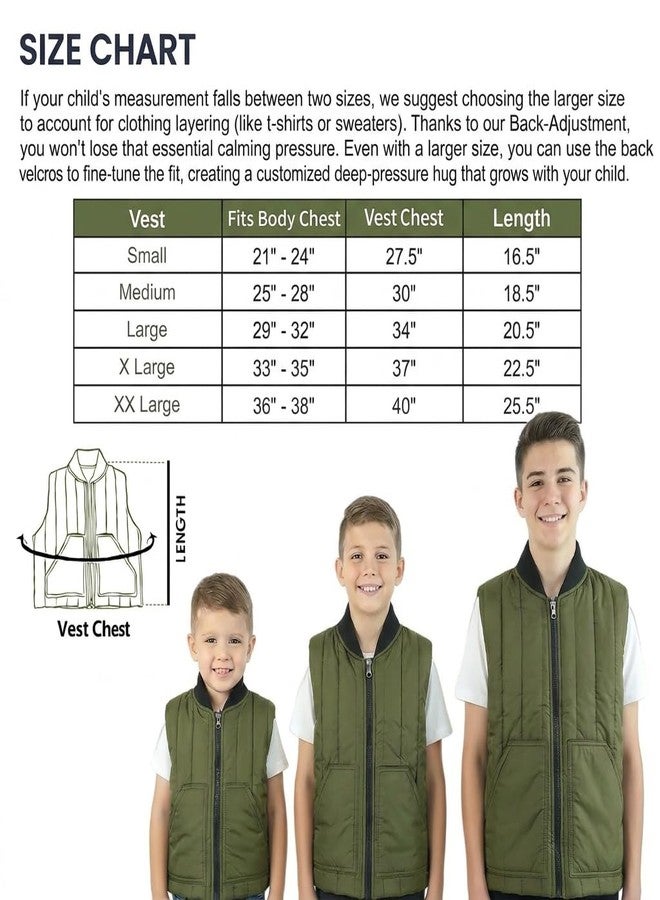 Hugsmiling Weighted Vest for Kids - Adjustable Compression Vest With Four Removable Weights Included - Zipper and Pocket Design (Small) - Image 3
