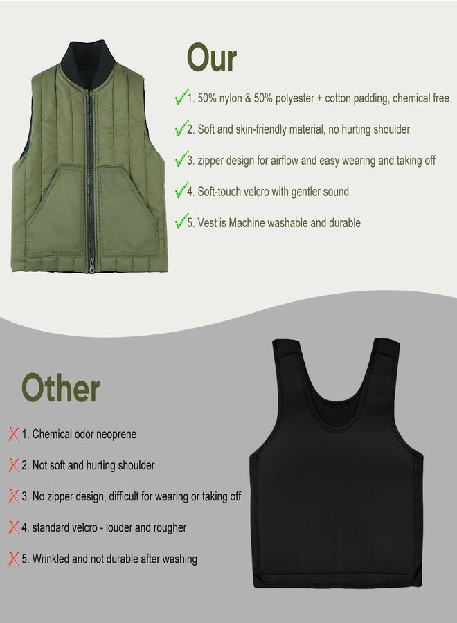 Hugsmiling Weighted Vest for Kids - Adjustable Compression Vest With Four Removable Weights Included - Zipper and Pocket Design (Small) - Image 5