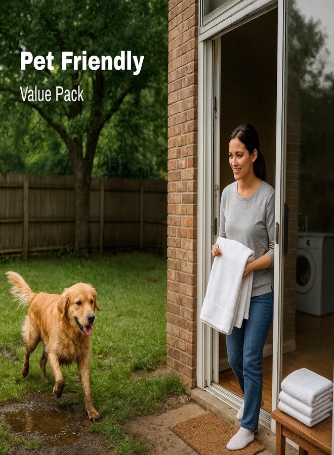 Jmr Usa Inc. JMR 12 Pack Thin 100% Cotton Utility Towels (20x40 White) - Quick-Dry, Lightweight & Economical for Pets, Gym, Cleaning, Kitchen, Travel, Hair, Auto - Practical Multi-Use Space Saver, Bulk Value - Image 3