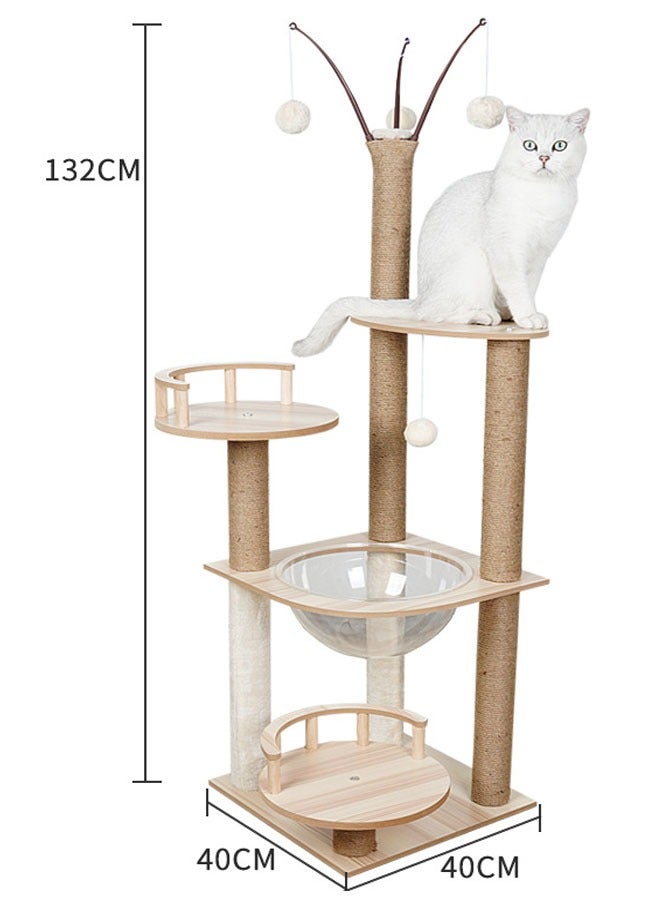 كلناميان شجرة لعب هريرة متعددة المستويات مع عمود خدش وسلم - Image 1