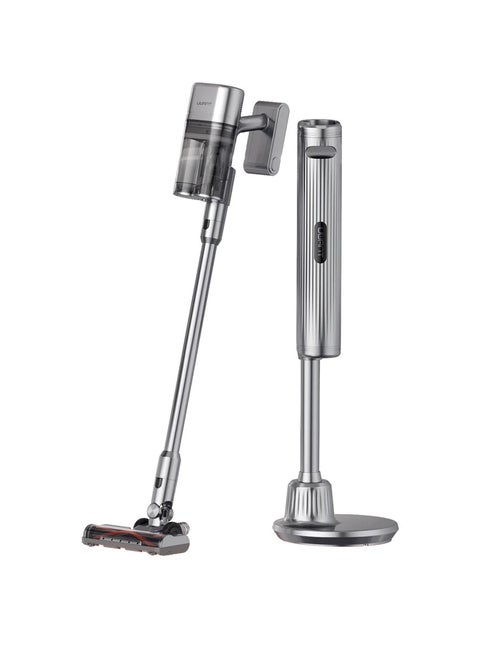 UWANT V100 Handle Cordless Vacuum Cleaner Easy to Use With 570W Power, 4-in-1 All-Round Base Station, 6-Layer Filtration & Smart LED Screen - Silver Grey