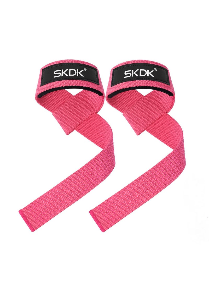 SKDK 1 Pair Lifting Straps Deadlift Gym Wrist Straps Weightlifting With Neoprene Cushioned Wrist Padded And Anti-Skid Silicone For Weightlifting Bodybuilding Xfit Strength Training  - Image 1