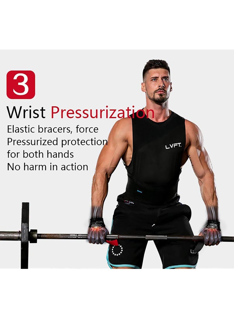 SKDK 1 Pair Lifting Straps Deadlift Gym Wrist Straps Weightlifting With Neoprene Cushioned Wrist Padded And Anti-Skid Silicone For Weightlifting Bodybuilding Xfit Strength Training  - Image 4