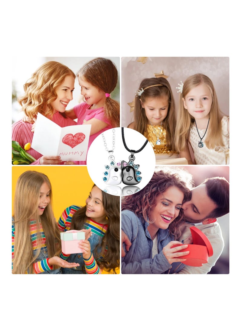 SYOSI - BFF Necklaces Magnetic Necklaces Unique BFF Necklaces for 2 Girls Best Friends Friendship Jewelry Luminous Heart 3D Unicorn Butterfly Pendants Birthday - Image 1