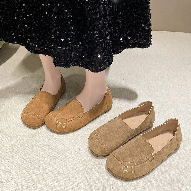 Flat Peas Shoes Women'S Scrub Leather Non-Slip 41 Size Casual Soft Sole Shoes Women'S Slip-On - Image 4