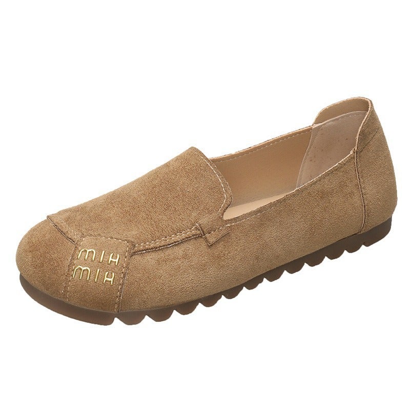 Flat Peas Shoes Women'S Scrub Leather Non-Slip 41 Size Casual Soft Sole Shoes Women'S Slip-On - Image 5