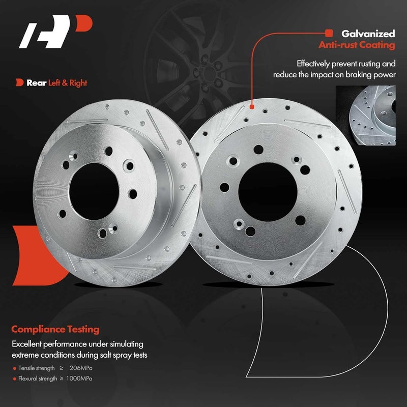 A-Premium مجموعة فرامل A-Premium المثقوبة والمشغولة للخلف لهيونداي إيلانtra - Image 4