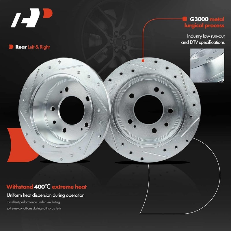 A-Premium مجموعة فرامل A-Premium المثقوبة والمشغولة للخلف لهيونداي إيلانtra - Image 5