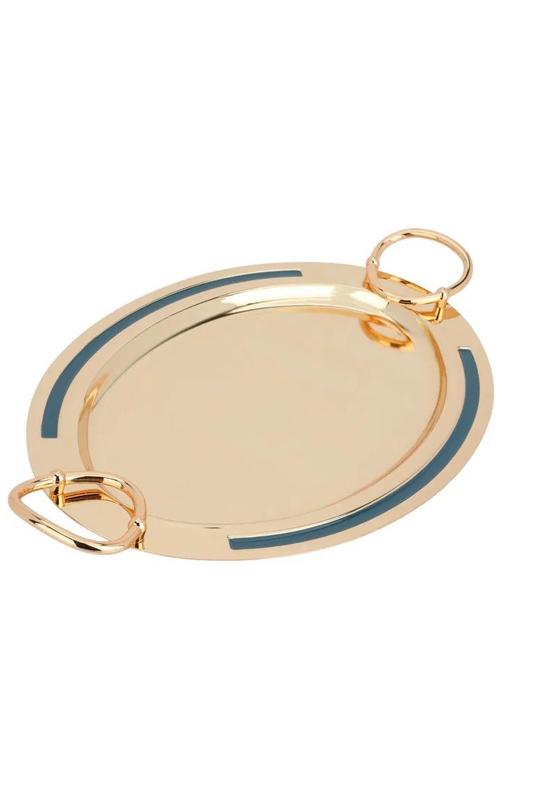 Alsaif Gallery Tofaria Steel Al Saif Gallery, oval - gold - Image 1