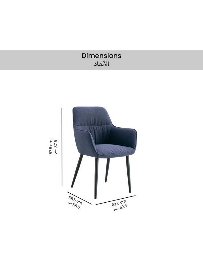 Micasa Elegant and Modern Design Two Arm Dining Chair Blue 72.79 x 72.79 x 72.79 cm DC336 - Image 4
