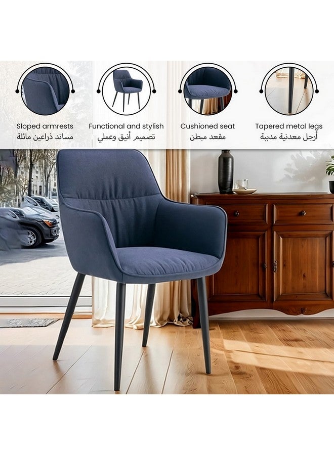 Micasa Elegant and Modern Design Two Arm Dining Chair Blue 72.79 x 72.79 x 72.79 cm DC336 - Image 2