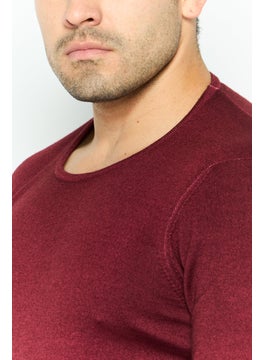 IKKS Men Textured Long Sleeve Sweatshirt, Rouge Red  - Image 3
