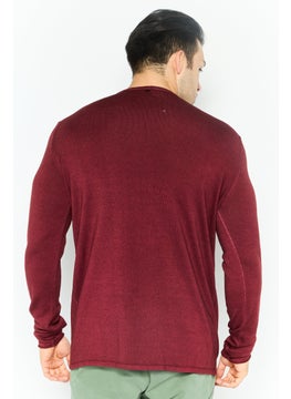 IKKS Men Textured Long Sleeve Sweatshirt, Rouge Red  - Image 4