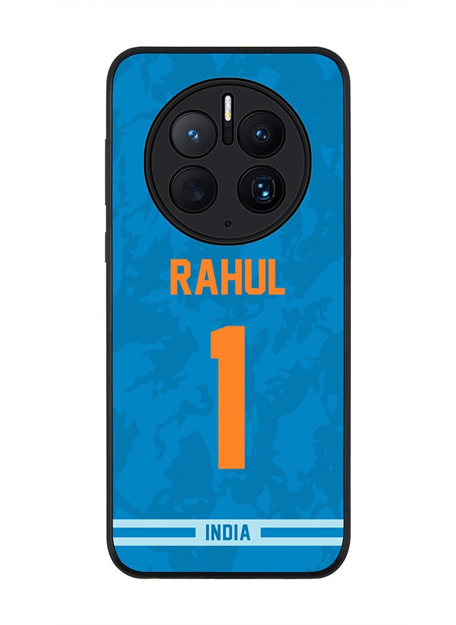 Stylizedd Rugged Black Edge Case for Huawei Mate 50 Pro, Slim fit Soft Case Flexible Rubber Edges Thin Cover - Player Name - KL Rahul, Jersey Number- 1  - Image 1