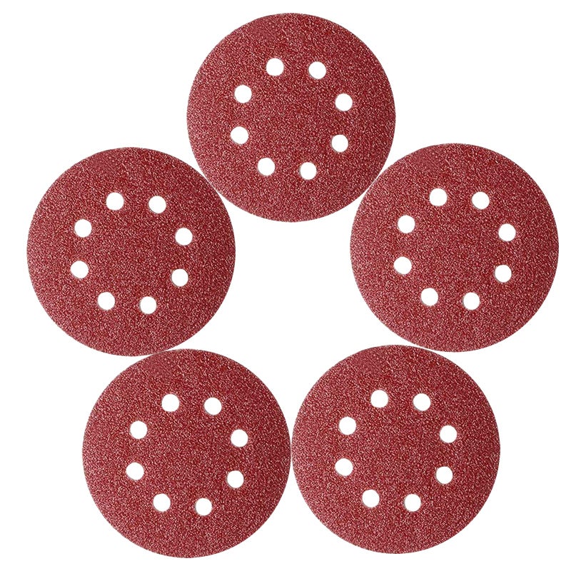 XBrand XBrand 50 Pcs 125mm Sanding Discs Pads, Premium 8 Hole 40 Grit Hook and Loop Sandpaper Sheet for Random Orbital Sander. - Image 1