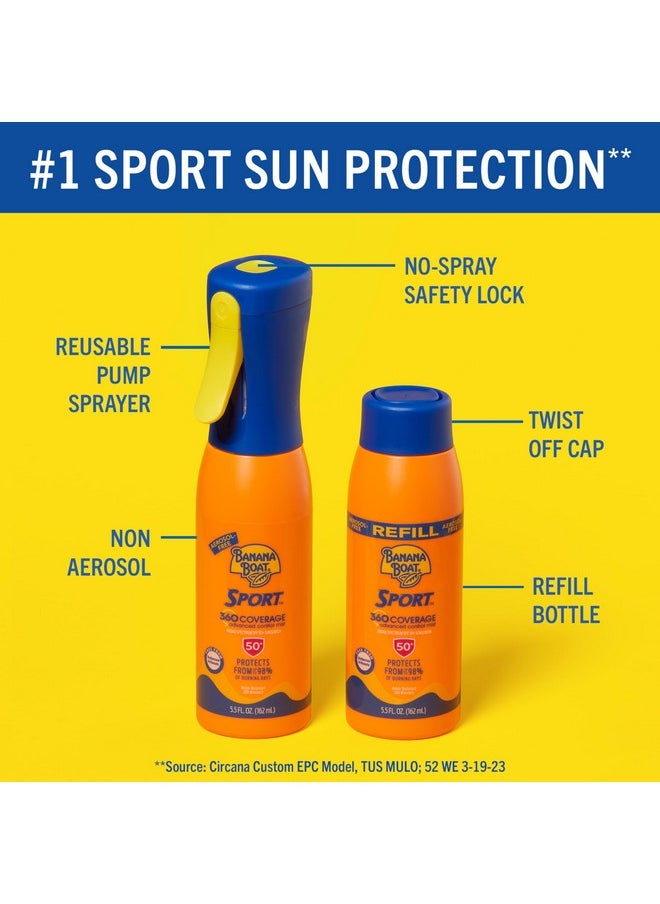 Sport 360 Coverage Sunscreen Spray Spf 50 Nonaerosol 360° Coverage 5.5Oz Refillable Mist Bottle Spray Sunscreen Spf 50