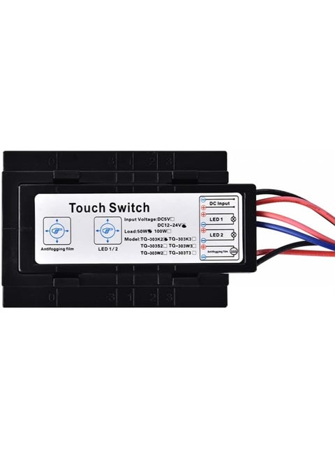DONGKER TQ301K2 Touch Lamp Control ModuleDC 12V 24V Self Locking Mirror Sensing Module 30m Dual Touch for Washroom Bedroom Mirror