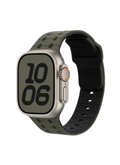 For AppleWatch With Color Scrap NIKE Sport Silicone Strap Iwatch Strap S9ultra1-8 Generational-Colour:Green Black-Specification:42/44/45/49 [universal Model]